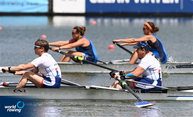 Elur Alberdi (b), Erika Sauzeau (s), PR3 Women's Pair, France, 2022 World Rowing Cup II, Poznan, Poland / Detlev Seyb/MyRowingPhoto.com
