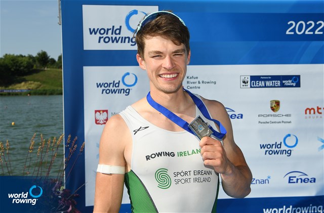 Fintan Mc Carthy, Lightweight Men's Single Sculls, Ireland, Silver, 2022 World Rowing Cup II, Poznan, Poland / Detlev Seyb/MyRowingPhoto.com