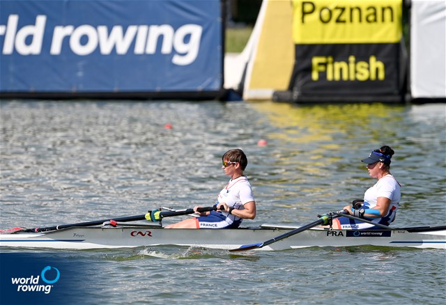 Elur Alberdi (b), Erika Sauzeau (s), PR3 Women's Pair, France, 2022 World Rowing Cup II, Poznan, Poland / Detlev Seyb/MyRowingPhoto.com