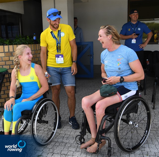 Birgit Skarstein, PR1 Womens Single Sculls, Norway, Gold, Anna Sheremet, PR1 Womens Single Sculls, Ukraine, Silver, 2022 World Rowing Cup II, Poznan, Poland / Detlev Seyb/MyRowingPhoto.com