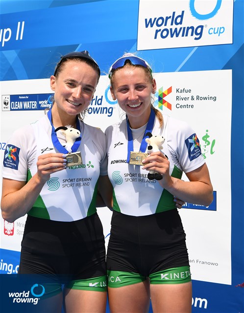 Lydia Heaphy (b), Margaret Cremen (s), Lightweight Women's Double Sculls, Ireland, Bronze, 2022 World Rowing Cup II, Poznan, Poland / Detlev Seyb/MyRowingPhoto.com