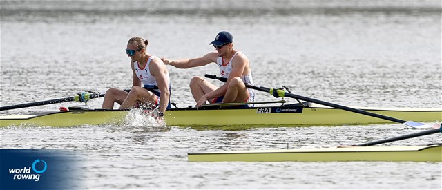Thibaud Turlan (b), Louis Chamorand (s), Men's Pair, France, 2022 World Rowing Cup II, Poznan, Poland / Detlev Seyb/MyRowingPhoto.com
