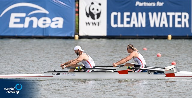 Jolanta Majka (b), Michal Gadowski (s), PR2 Mixed double sculls, Poland, 2022 World Rowing Cup II, Poznan, Poland / Detlev Seyb/MyRowingPhoto.com