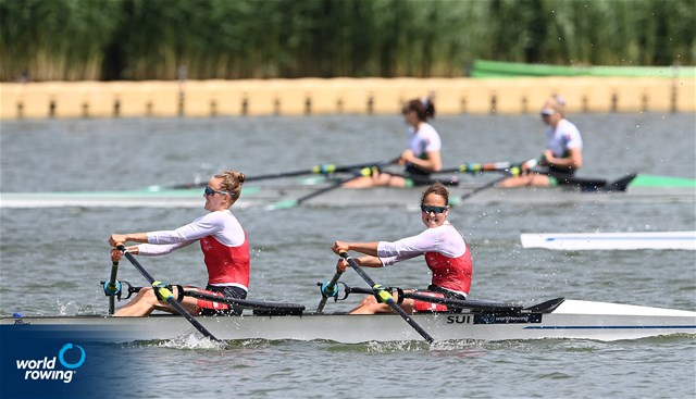 Patricia Merz (b), Frederique Rol (s), Lightweight Women's Double Sculls, Switzerland, 2022 World Rowing Cup II, Poznan, Poland / Detlev Seyb/MyRowingPhoto.com