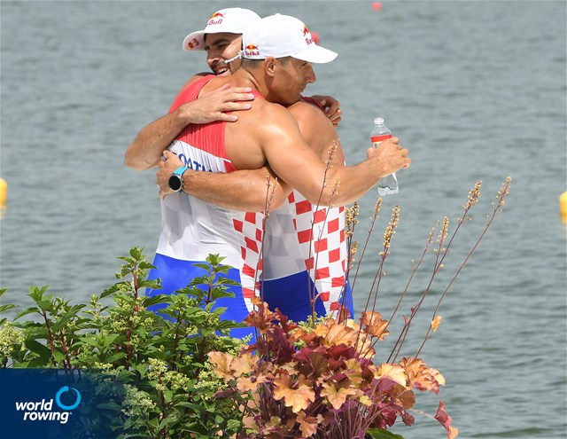 Martin Sinkovic (b), Valent Sinkovic (s), Men's Double Sculls, Croatia, Gold, 2022 World Rowing Cup II, Poznan, Poland / Detlev Seyb/MyRowingPhoto.com