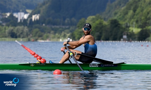 Bruno Cetraro Berriolo, Lightweight Men's Single Sculls, Uruguay, 2022 World Rowing Cup III, Lucerne, Switzerland / Detlev Seyb/MyRowingPhoto.com