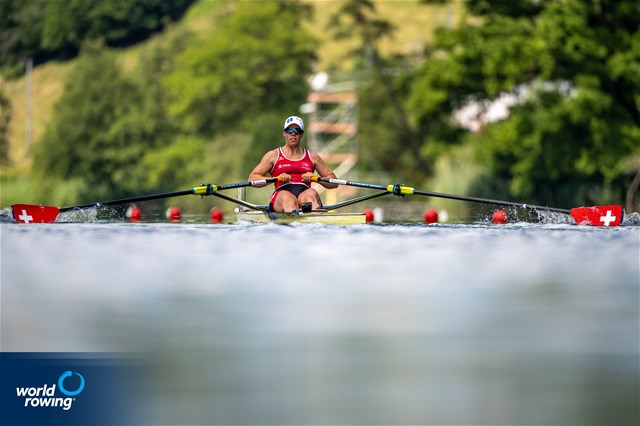 Jeanine Gmelin, Women's Single Sculls, Switzerland, 2022 World Rowing Cup III, Lucerne, Switzerland / World Rowing/Benedict Tufnell