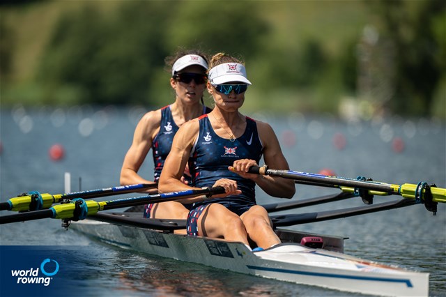 Emily Craig (b), Maddie Arlett (s), Lightweight Women's Double Sculls, Great Britain, 2022 World Rowing Cup III, Lucerne, Switzerland / World Rowing/Benedict Tufnell