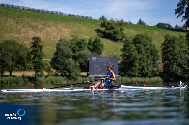 Giulia Mignemi (b), Ilaria Corazza, Silvia Crosio, Arianna Noseda (s), Lightweight Women's Quadruple Sculls, Italy, 2022 World Rowing Championships, Racice, Czech Republic / World Rowing/Benedict Tufnell