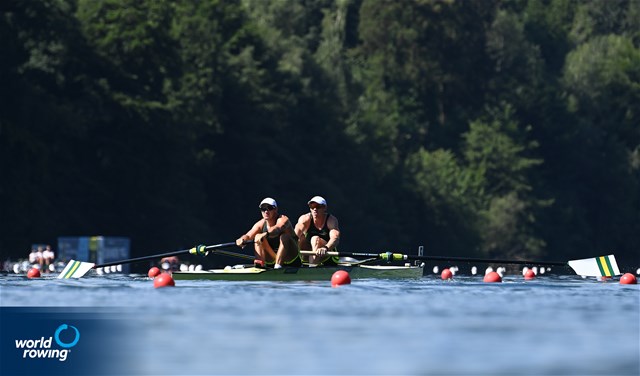 Harley Moore (b), Alexander Hill (s), Men's Pair, Australia, 2022 World Rowing Cup III, Lucerne, Switzerland / Detlev Seyb/MyRowingPhoto.com