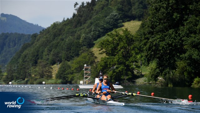 Stefania Buttignon (b), Linda De Filippis (s), Women's Double Sculls, Italy, 2022 World Rowing Cup III, Lucerne, Switzerland / Detlev Seyb/MyRowingPhoto.com