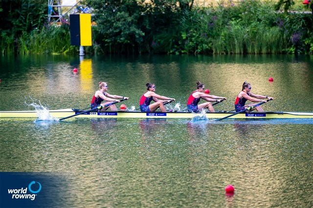 Heidi Long (b), Rowan Mckellar, Samantha Redgrave, Rebecca Shorten (s), Women's Four, Great Britain, 2022 World Rowing Cup III, Lucerne, Switzerland / World Rowing/Benedict Tufnell