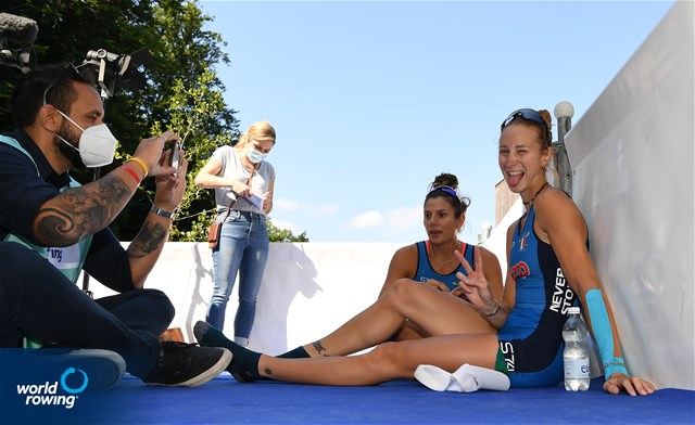 Valentina Rodini (b), Federica Cesarini (s), Lightweight Women's Double Sculls, Italy, Bronze, 2022 World Rowing Cup III, Lucerne, Switzerland / Detlev Seyb/MyRowingPhoto.com