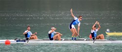 Marco Di Costanzo (b), Matteo Castaldo, Matteo Lodo, Giuseppe Vicino (s), Italy, Gold, Men's Four, 2015 World Rowing Championships, Aiguebelette, France