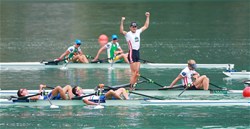 Stany Delayre (b), Jeremie Azou (s), France, Gold, Lightweight Men's Double Sculls, 2015 World Rowing Championships, Aiguebelette, France