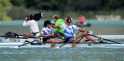 Aikaterini Nikolaidou (b), Sofia Asoumanaki (s), Greece, Silver, Women's Double Sculls, 2015 World Rowing Championships, Aiguebelette, France