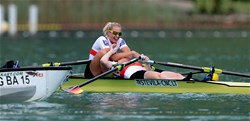 Julia Lier (b), Mareike Adams (s), Germany, Bronze, Women's Double Sculls, 2015 World Rowing Championships, Aiguebelette, France