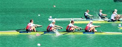 Lucas Tramer (b), Simon Schuerch, Simon Niepmann, Mario Gyr (s), Switzerland, Gold, Lightweight Men's Four, 2015 World Rowing Championships, Aiguebelette, France