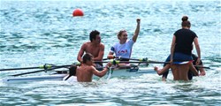 Helene Lefebvre (b), Elodie Ravera-Scaramozzino (s), France, Women's Double Sculls, B Final, 2015 World Rowing Championships, Aiguebelette, France