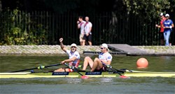 A-Final, Barnabe Delarze (b), Roman Roeoesli (s), Men's Double Sculls, Switzerland, 2018 World Rowing Championships, Plovdiv, Bulgaria
