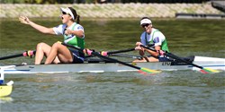 A-Final, Milda Valciukaite (b), Ieva Adomaviciute (s), Women's Double Sculls, Lithuania, 2018 World Rowing Championships, Plovdiv, Bulgaria