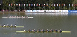 A-Final, Kristine O'Brien (b), Felice Mueller, Victoria Opitz, Gia Doonan, Dana Moffat, Tracy Eisser, Emily Regan, Olivia Coffey (s), Katelin Guregian (c), Women's Eight, United States of America, 2018 World Rowing Championships, Plovdiv, Bulgaria