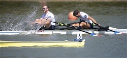 A-Final, Hugo Boucheron (b), Matthieu Androdias (s), Men's Double Sculls, France, 2018 World Rowing Championships, Plovdiv, Bulgaria