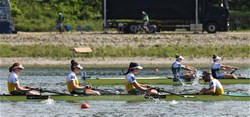 Leah Saunders (b), Jacinta Edmunds, Bronwyn Cox, Georgina Rowe, Rosemary Popa, Annabelle Mcintyre, Jessica Morrison, Molly Goodman (s), James Rook (c), Women's Eight, Australia, 2019 World Rowing Championships, Linz Ottensheim, Austria