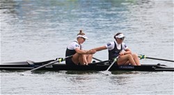 Brooke Donoghue (b), Olivia Loe (s), Women's Double Sculls, New Zealand, 2019 World Rowing Championships, Linz Ottensheim, Austria