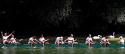 Johannes Weissenfeld (b), Laurits Follert, Christopher Reinhardt, Torben Johannesen, Jakob Schneider, Malte Jakschik, Richard Schmidt, Hannes Ocik (s), Martin Sauer (c), Men's Eight, Germany, 2019 World Rowing Championships, Linz Ottensheim, Austria