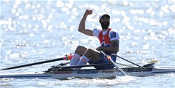 Lukas Babac, Slovakia, Gold, Lightweight Men's Single Sculls, 2016 European Rowing Championships, Brandenburg, Germany