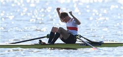Konstantin Steinhuebel, Germany, Silver, Lightweight Men's Single Sculls, 2016 European Rowing Championships, Brandenburg, Germany