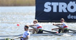 Moritz Moos (b), Jason Osborne (s), Germany, Silver, Lightweight Men's Double Sculls, 2016 European Rowing Championships, Brandenburg, Germany