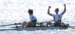 Gary O'Donovan (b), Paul O'Donovan (s), Ireland, Gold, Lightweight Men's Double Sculls, 2016 European Rowing Championships, Brandenburg, Germany