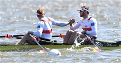 Marcel Hacker (b), Stephan Krueger (s), Germany, Silver, Men's Double Sculls, 2016 European Rowing Championships, Brandenburg, Germany