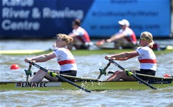 Julia Lier (b), Mareike Adams (s), Germany, Silver, Women's Double Sculls, 2016 European Rowing Championships, Brandenburg, Germany