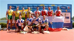 Andrei Jamsa (b), Allar Raja, Tonu Endrekson, Kaspar Taimsoo (s), Estonia, Gold, Dovydas Nemeravicius (b), Martynas Dziaugys, Dominykas Jancionis, Aurimas Adomavicius (s), Lithuania, Silver, Nikita Morgachev (b), Artem Kosov, Vladislav Ryabcev, Sergey Fedorovtsev (s), Russia, Bronze, Men's Quadruple Sculls, 2016 European Rowing Championships, Brandenburg, Germany