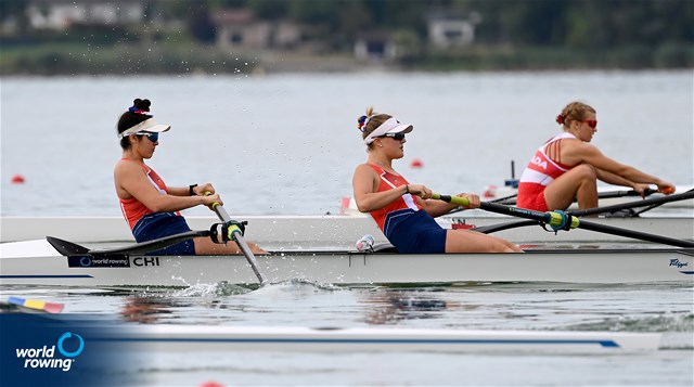 Magdalena Jesus Nannig Rojas (b), Antonia Pichott (s), Women's Pair, Chile, 2022 World Rowing Under 19 & Under 23 Championships, Varese, Italy / Detlev Seyb/MyRowingPhoto.com