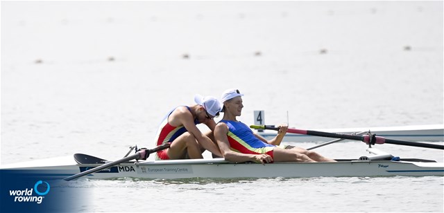 Nichita Naumciuc (b), Dmitrii Zincenco (s), Lightweight Men's Pair, Republic of Moldova, 2022 World Rowing Under 19 & Under 23 Championships, Varese, Italy / Detlev Seyb/MyRowingPhoto.com