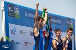 Francesco Bardelli (b), Stefano Pinsone (s), Lightweight Men's Pair, Italy, Silver, 2022 World Rowing Under 19 & Under 23 Championships, Varese, Italy / World Rowing/Benedict Tufnell