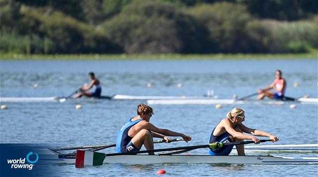 Luca Vicino (b), Marco Vicino (s), Men's Pair, Italy, 2022 World Rowing Under 19 & Under 23 Championships, Varese, Italy / Detlev Seyb/MyRowingPhoto.com