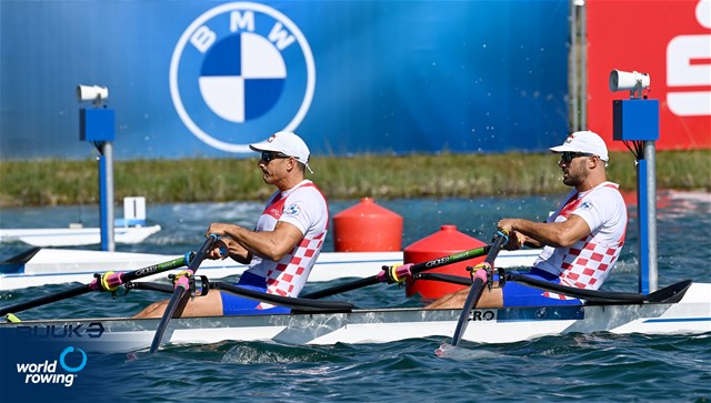 Martin Sinkovic (b), Valent Sinkovic (s), Men's Double Sculls, Croatia, 2022 European Rowing Championships, Munich, Germany / Detlev Seyb/MyRowingPhoto.com