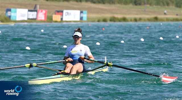 Magdalena Lobnig, Women's Single Sculls, Austria, 2022 European Rowing Championships, Munich, Germany / Detlev Seyb/MyRowingPhoto.com