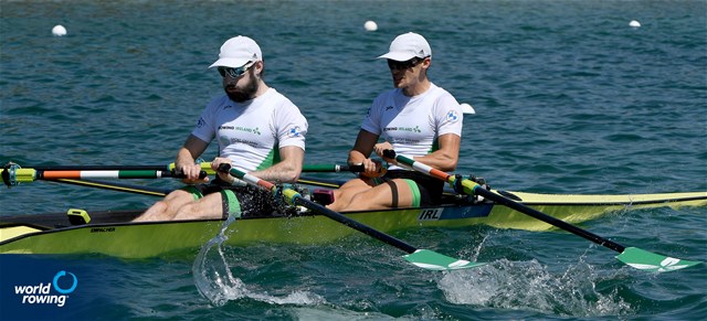 Fintan Mc Carthy (b), Paul O'Donovan (s), Lightweight Men's Double Sculls, Ireland, 2022 European Rowing Championships, Munich, Germany / Detlev Seyb/MyRowingPhoto.com