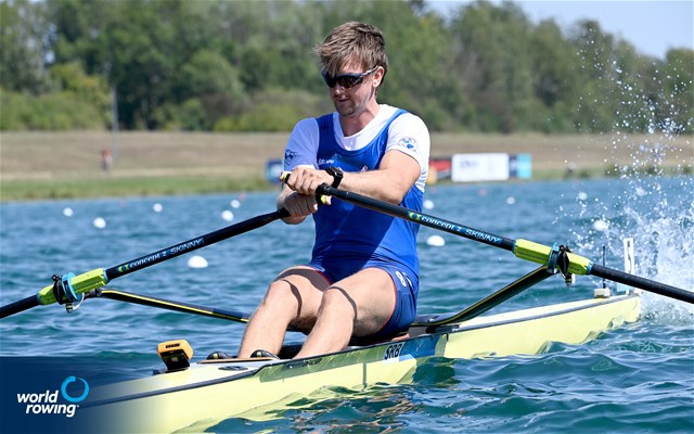 Viktor Pivac, Men's Single Sculls, Serbia, 2022 European Rowing Championships, Munich, Germany / Detlev Seyb/MyRowingPhoto.com