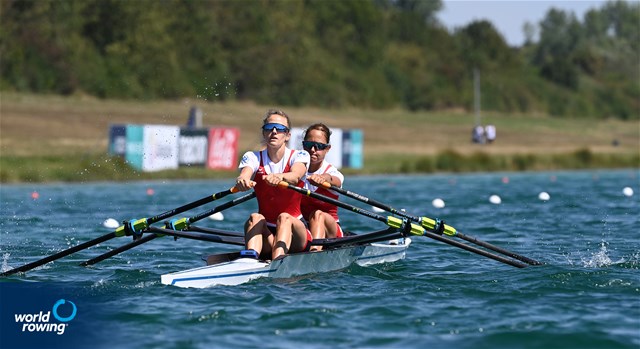 Patricia Merz (b), Frederique Rol (s), Lightweight Women's Double Sculls, Switzerland, 2022 European Rowing Championships, Munich, Germany / Detlev Seyb/MyRowingPhoto.com