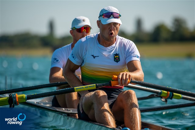 Armandas Kelmelis (b), Dovydas Nemeravicius (s), Men's Double Sculls, Lithuania, 2022 European Rowing Championships, Munich, Germany / World Rowing/Benedict Tufnell