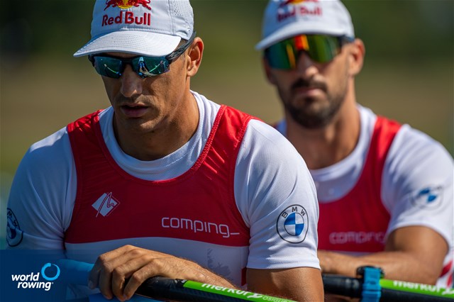 Martin Sinkovic (b), Valent Sinkovic (s), Men's Double Sculls, Croatia, 2022 European Rowing Championships, Munich, Germany / World Rowing/Benedict Tufnell