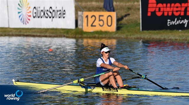 Magdalena Lobnig, Women's Single Sculls, Austria, 2022 European Rowing Championships, Munich, Germany / Detlev Seyb/MyRowingPhoto.com