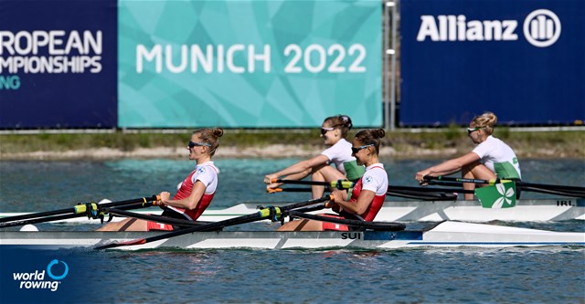 Patricia Merz (b), Frederique Rol (s), Lightweight Women's Double Sculls, Switzerland, 2022 European Rowing Championships, Munich, Germany / Detlev Seyb/MyRowingPhoto.com